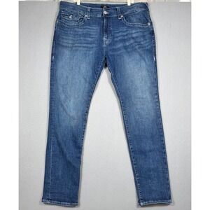 True Religion Mens Jeans 40x34 Rocco Relaxed Skinny Blue Flap Pocket Fade 105926